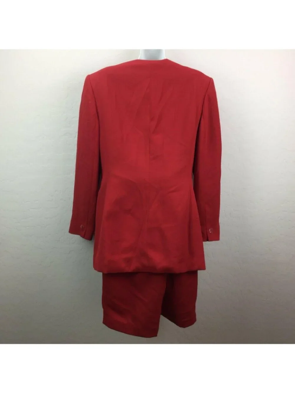 Jones New York Womens Red Suit Skirt Jacket Coat Set Office Wear 8 10